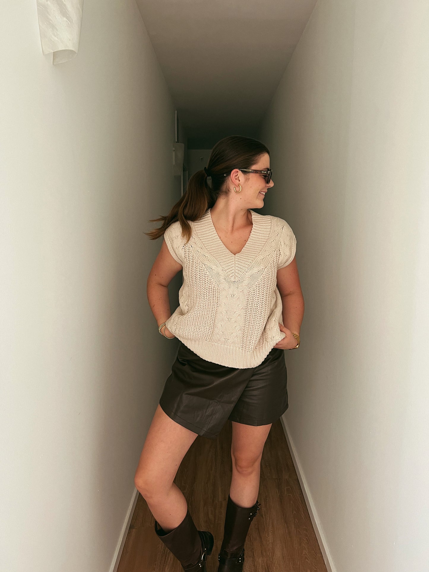 Faux Leather Skort