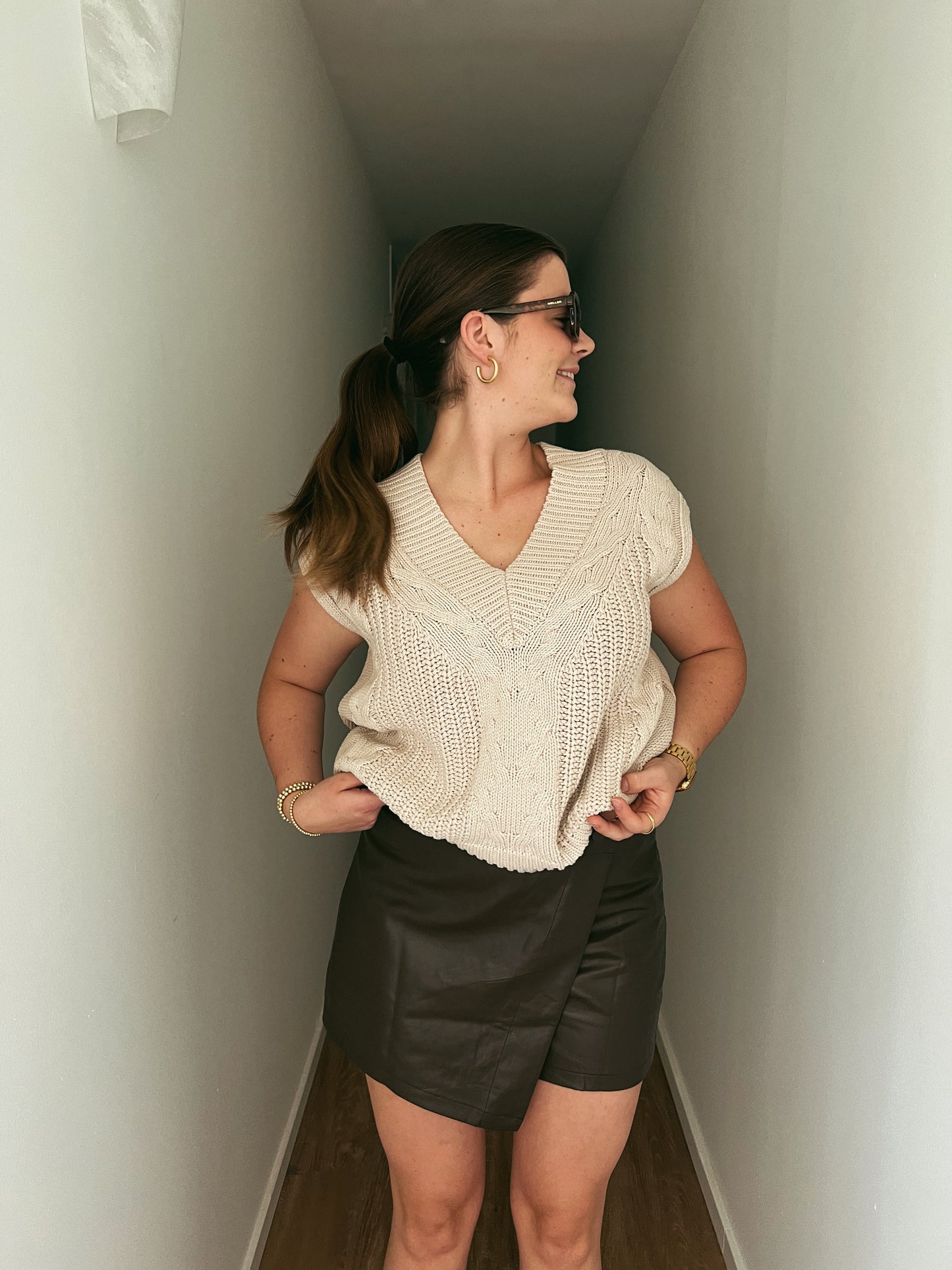Faux Leather Skort